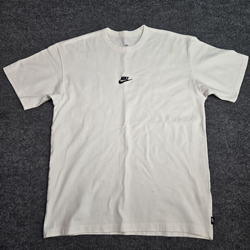 Nike Sportswear T Shirt Mens Small White Center Swoosh Loose Short Sleeve Tee